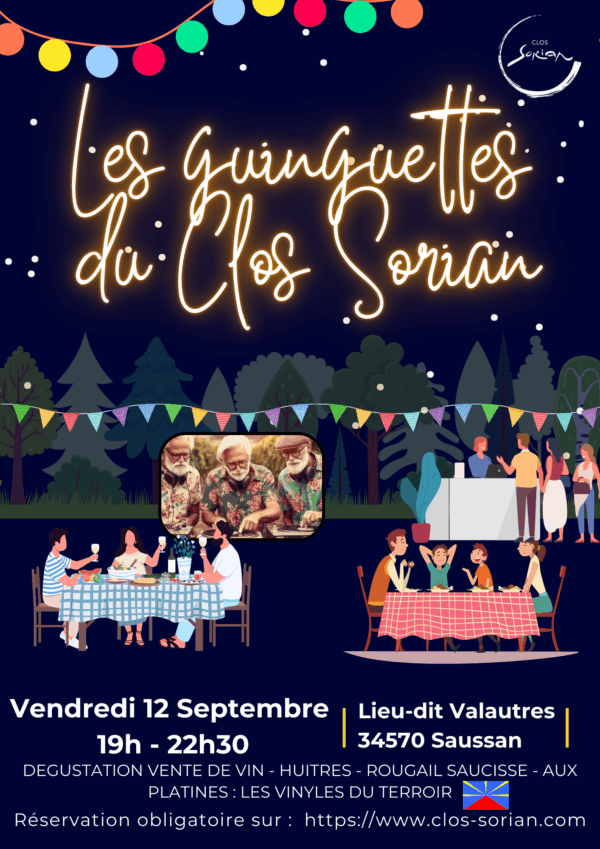 Réservation Guinguette du Vendredi 12 Septembre