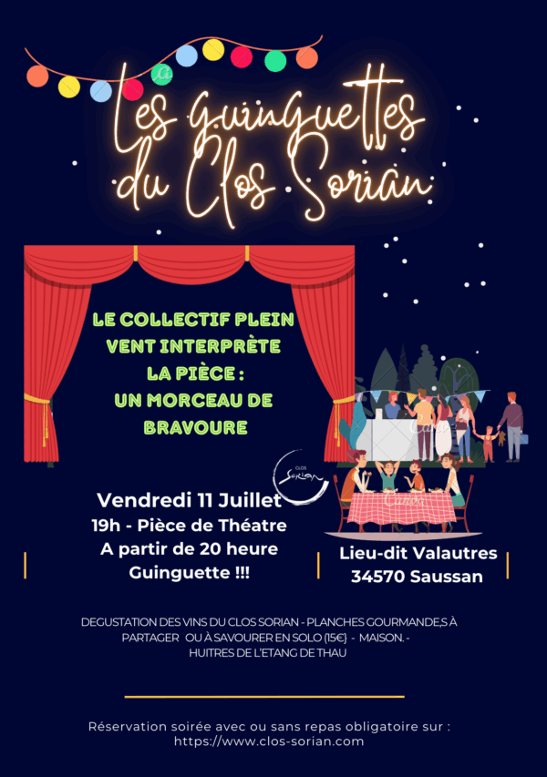 Réservation Théâtre + Guinguette du Vendredi 11 Juillet